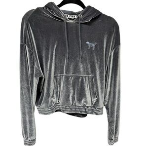 Victoria Secret Pink Grey Cropped Hoodie. Small Spot On Back Right Shoulder.